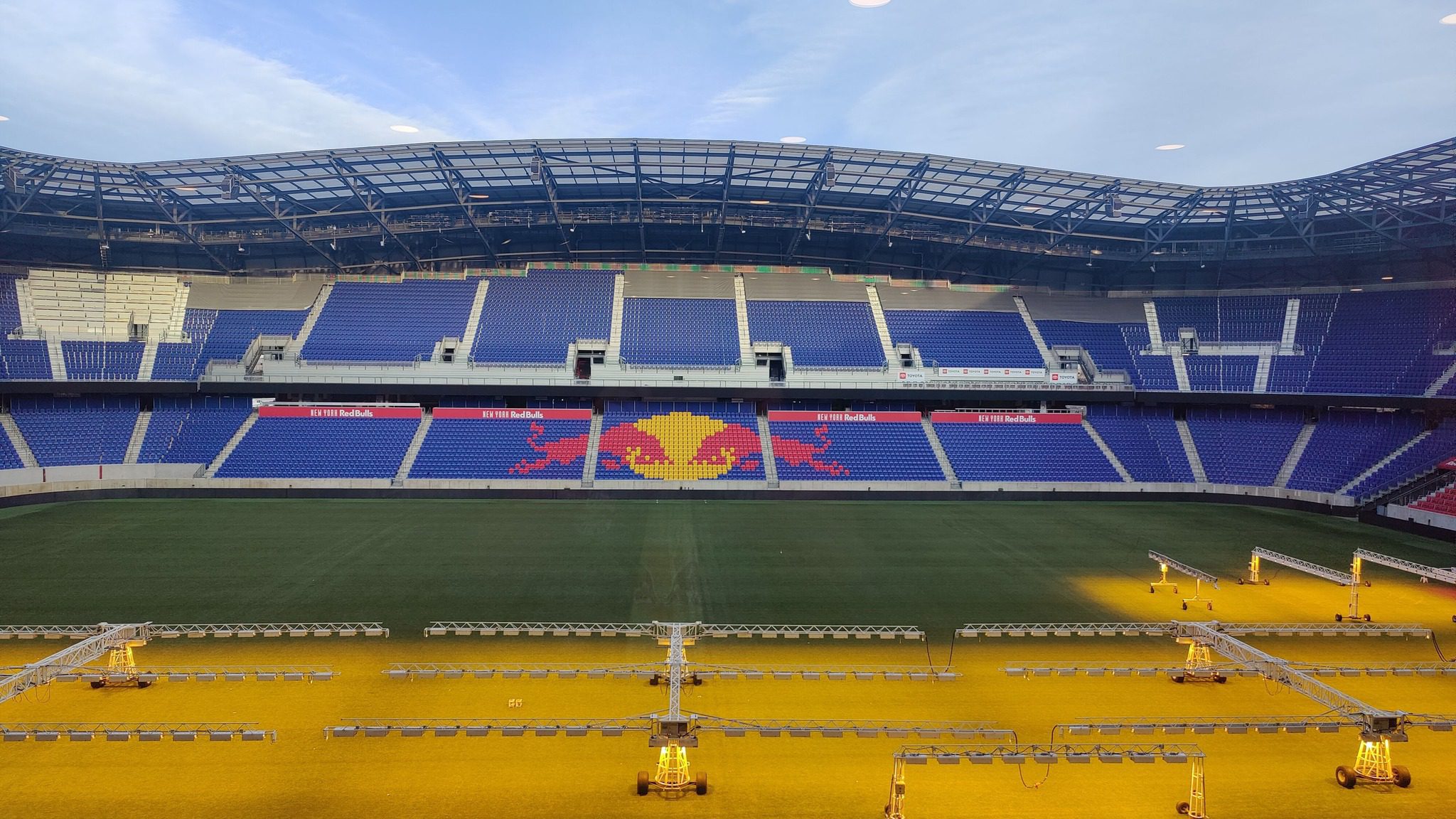 Sports Illustrated Stadium prepares for a Red Bull New York match.