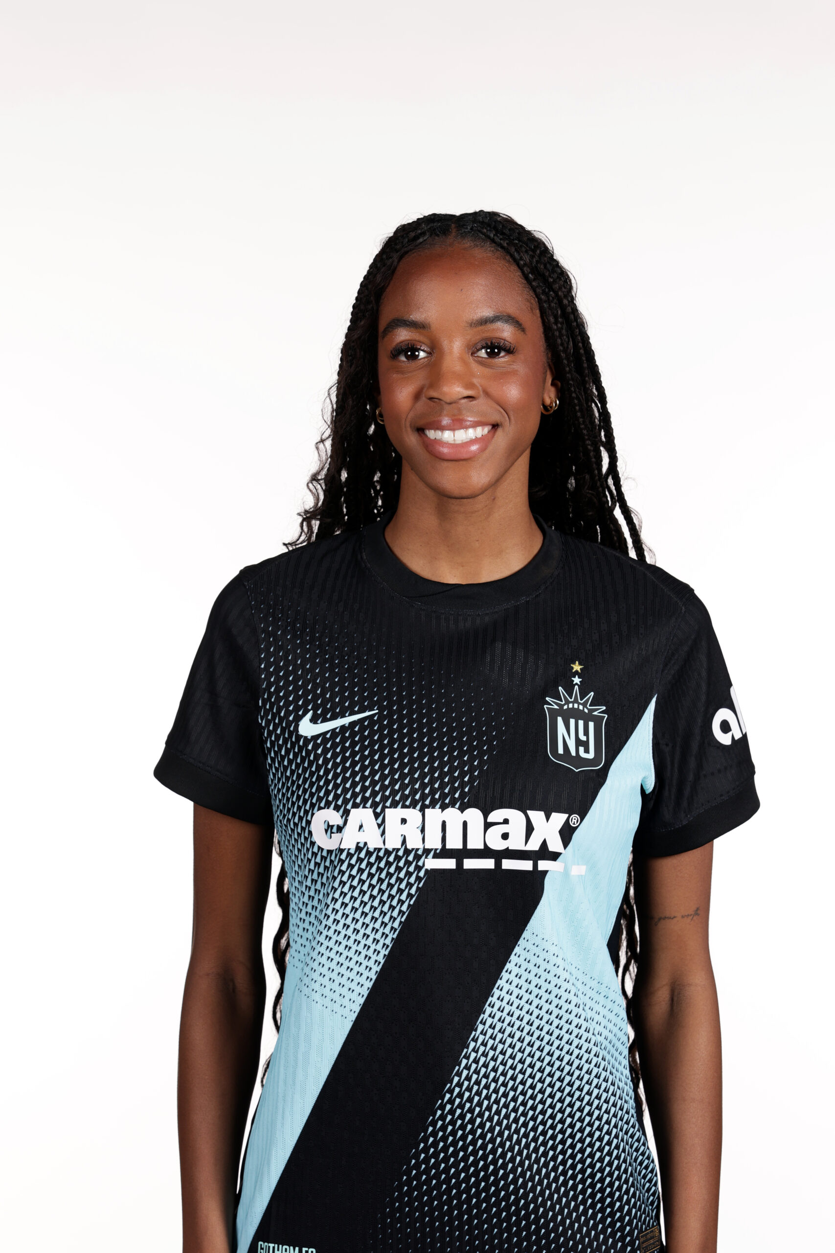 Jordynn Dudley poses for a portrait during Gotham FC Media Day.