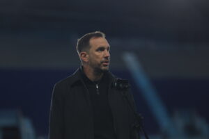 Gotham FC head coach Juan Carlos Amorós looks on during a match.
