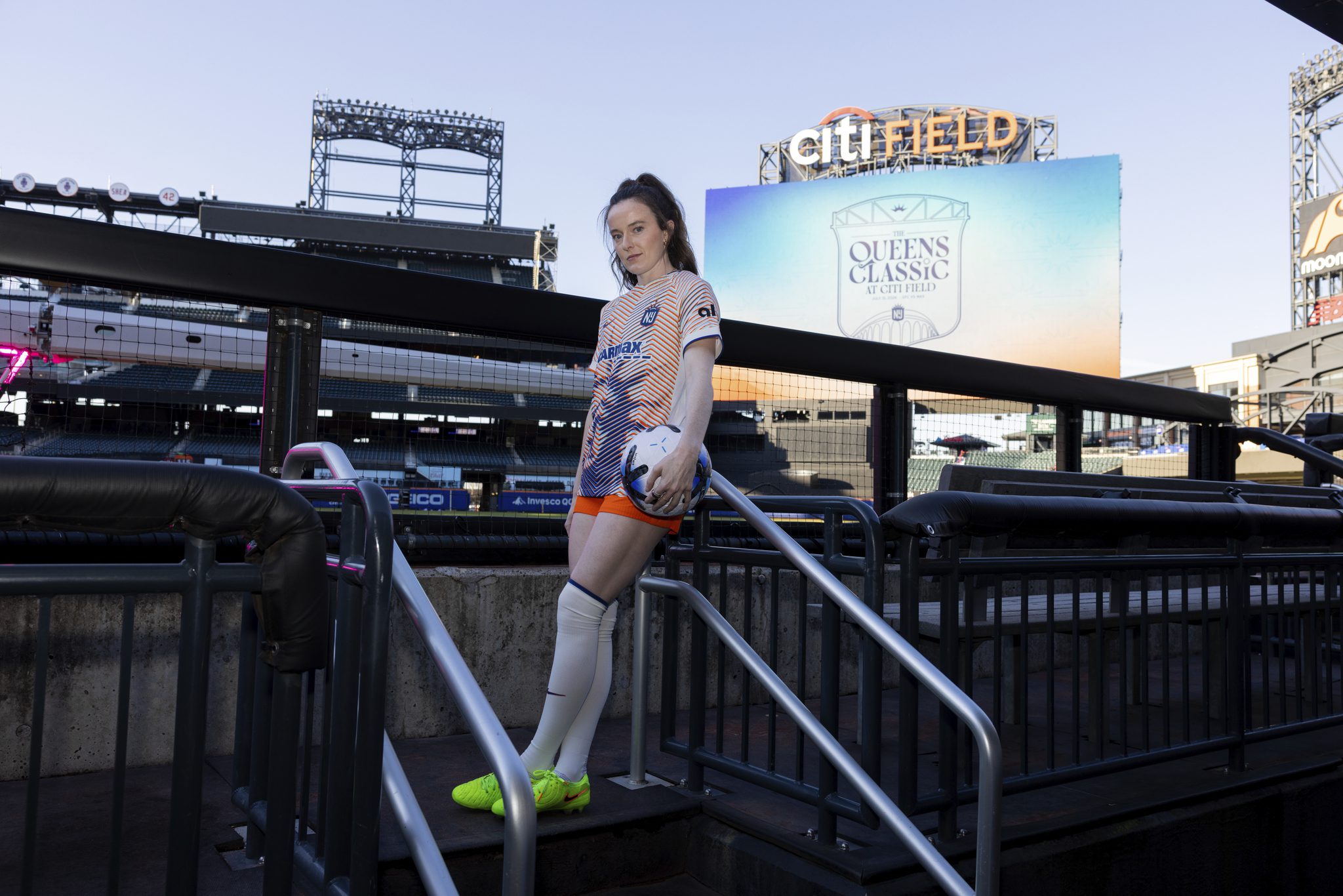 Gotham FC midfielder Rose Lavelle poses at Citi Field.