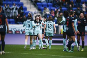 Gotham FC teammates celebrate together. (Photo courtesy of Gotham FC)