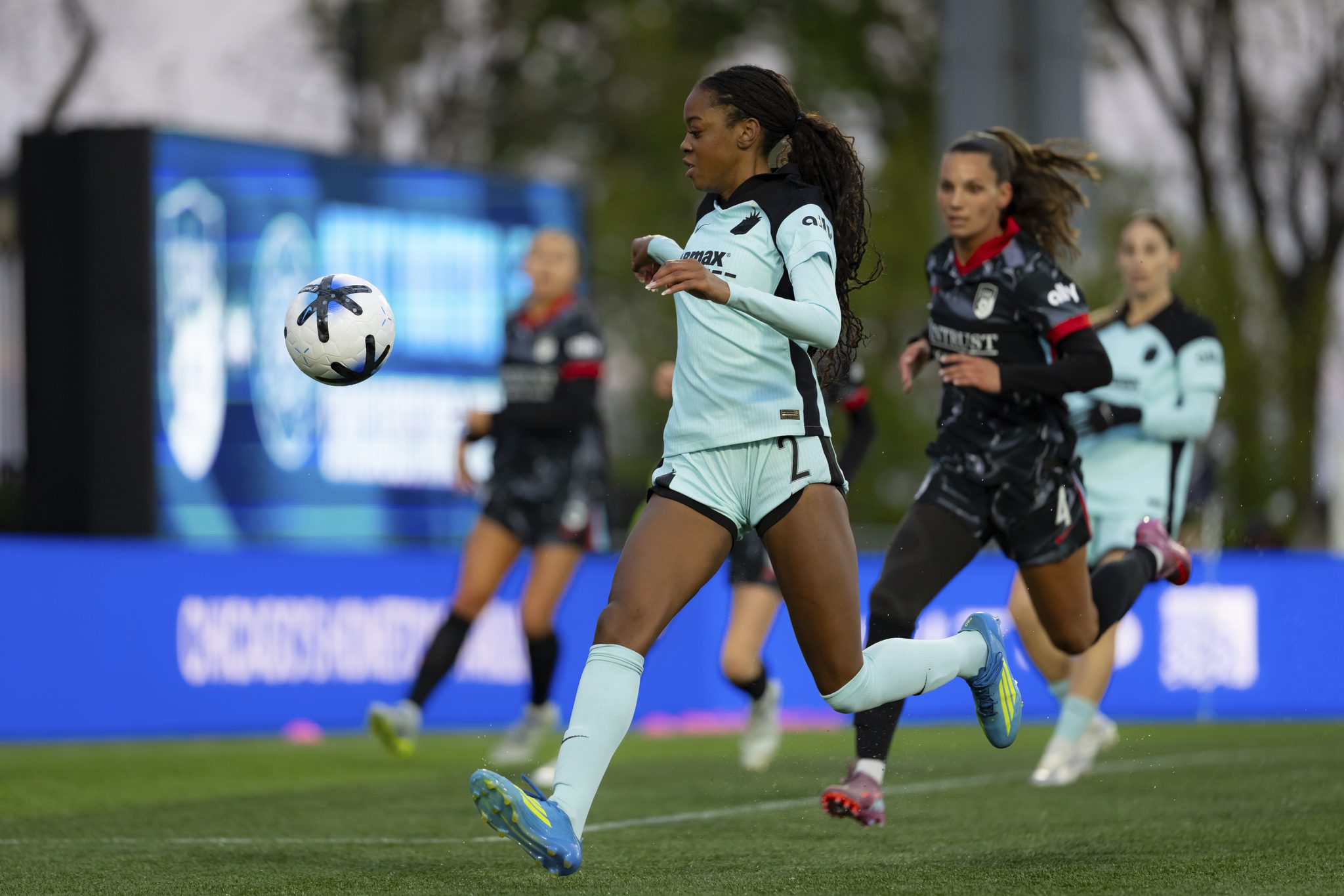 Gotham FC forward Jordynn Dudley competes for the ball.