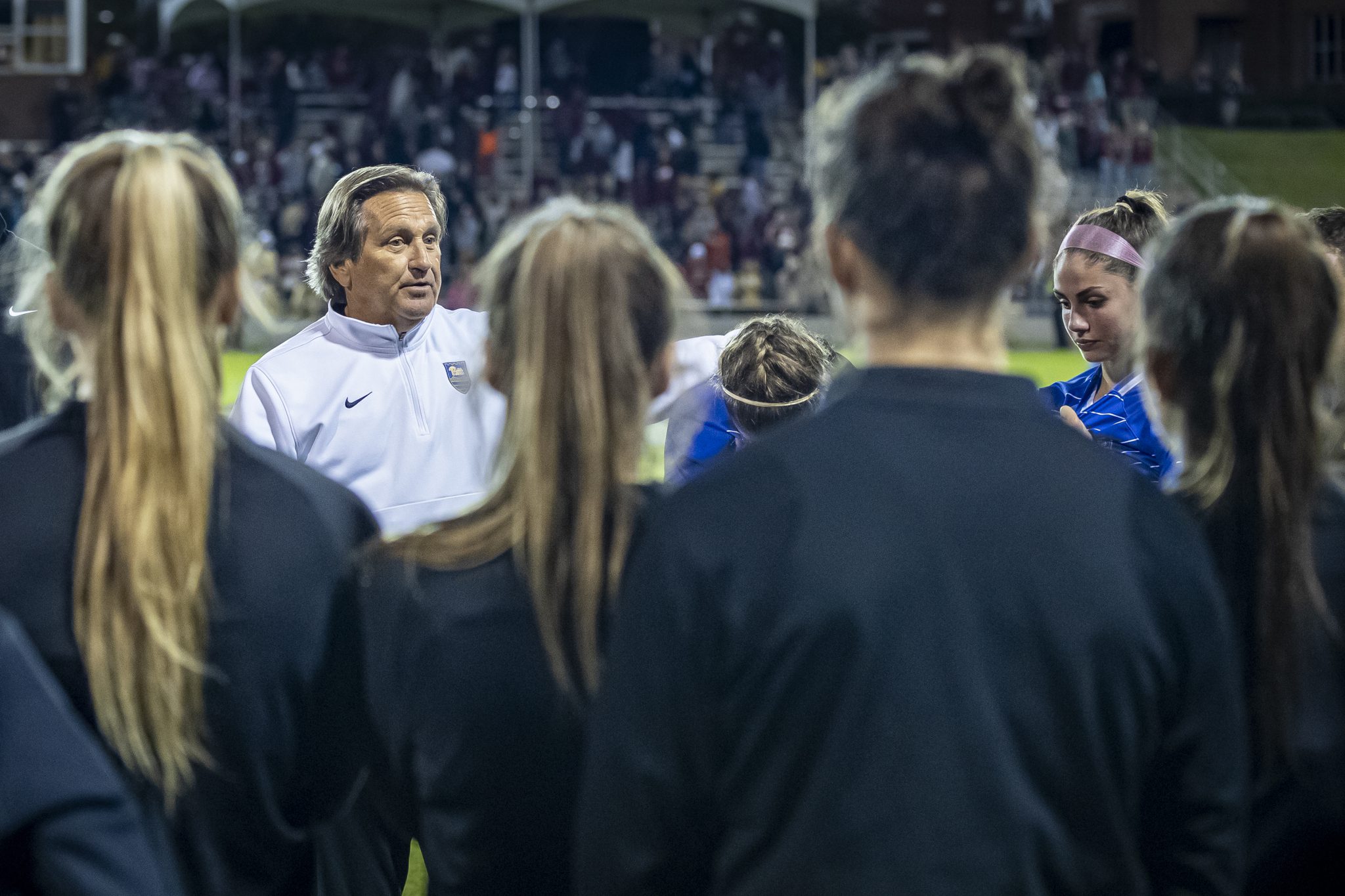 University of Pittsburgh head coach Randy Waldrum addresses the Panthers.