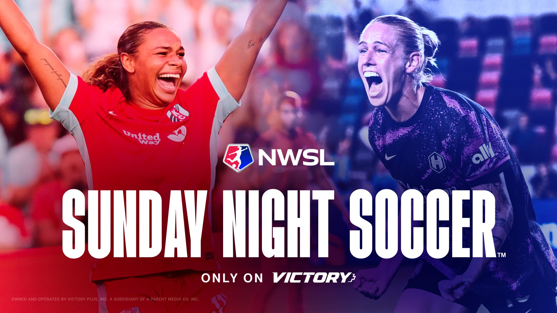 Victory+ NWSL Sunday Night Soccer graphic