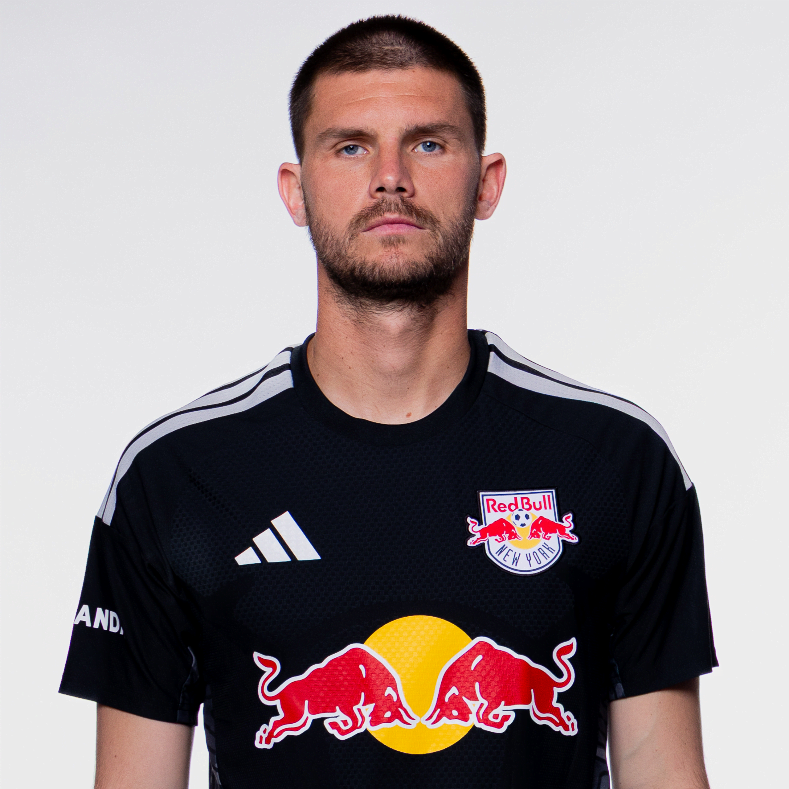 Red Bull New York goalkeeper John McCarthy poses for a portrait.
