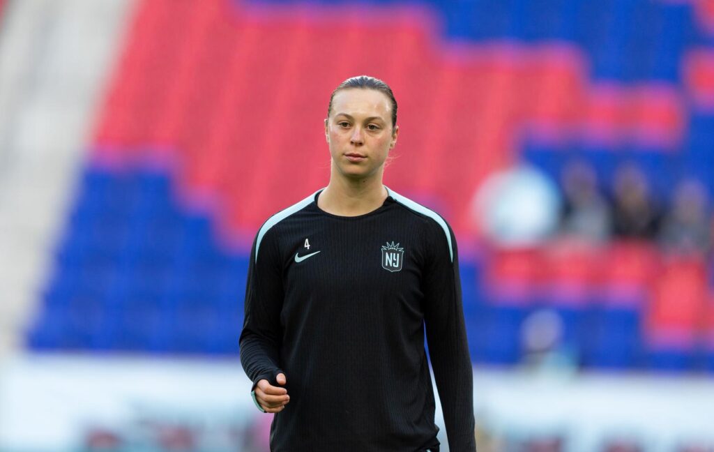 Defender Lilly Reale prepares for a Gotham FC match.