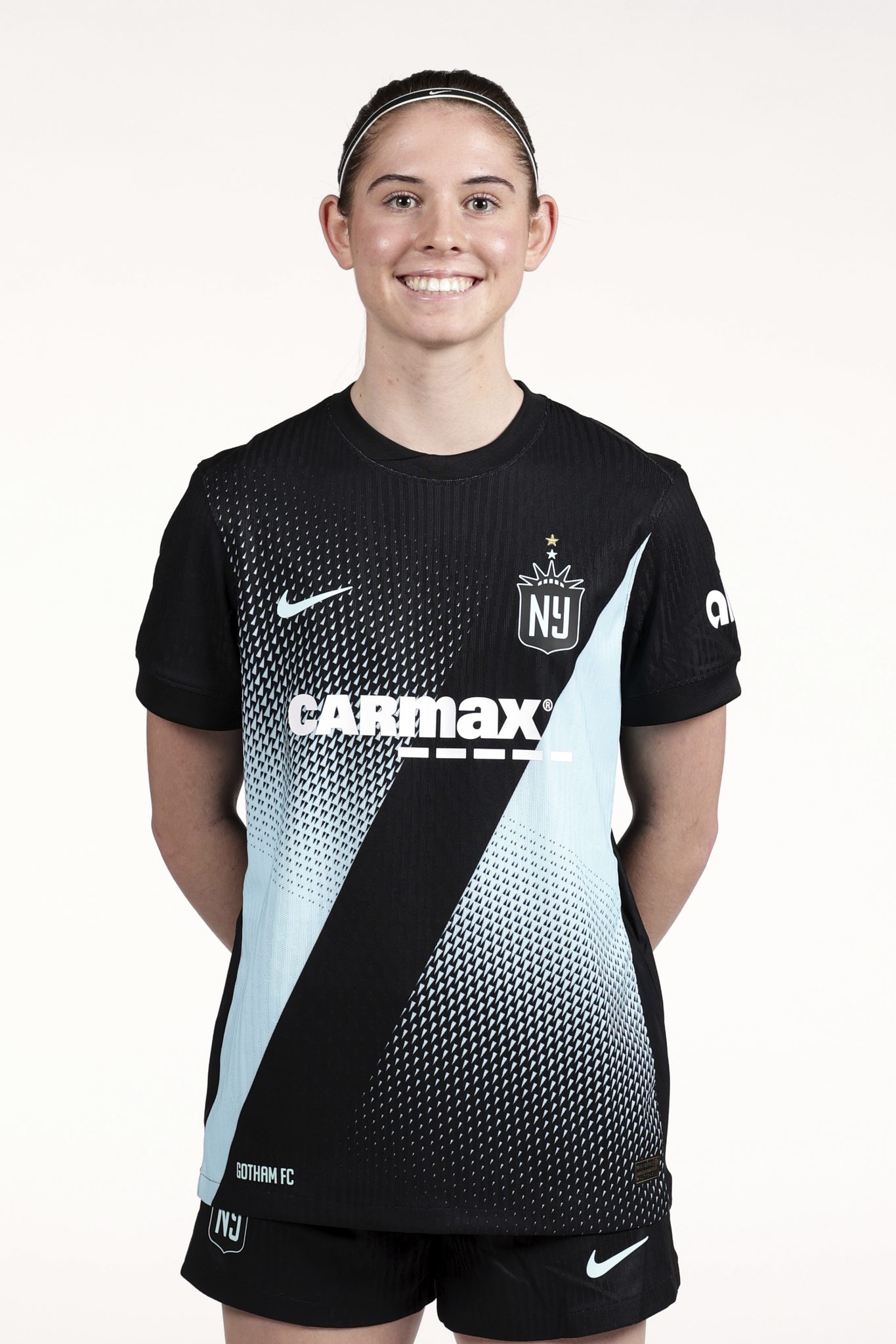 Mak Whitham poses for a portrait during Gotham FC Media Day.