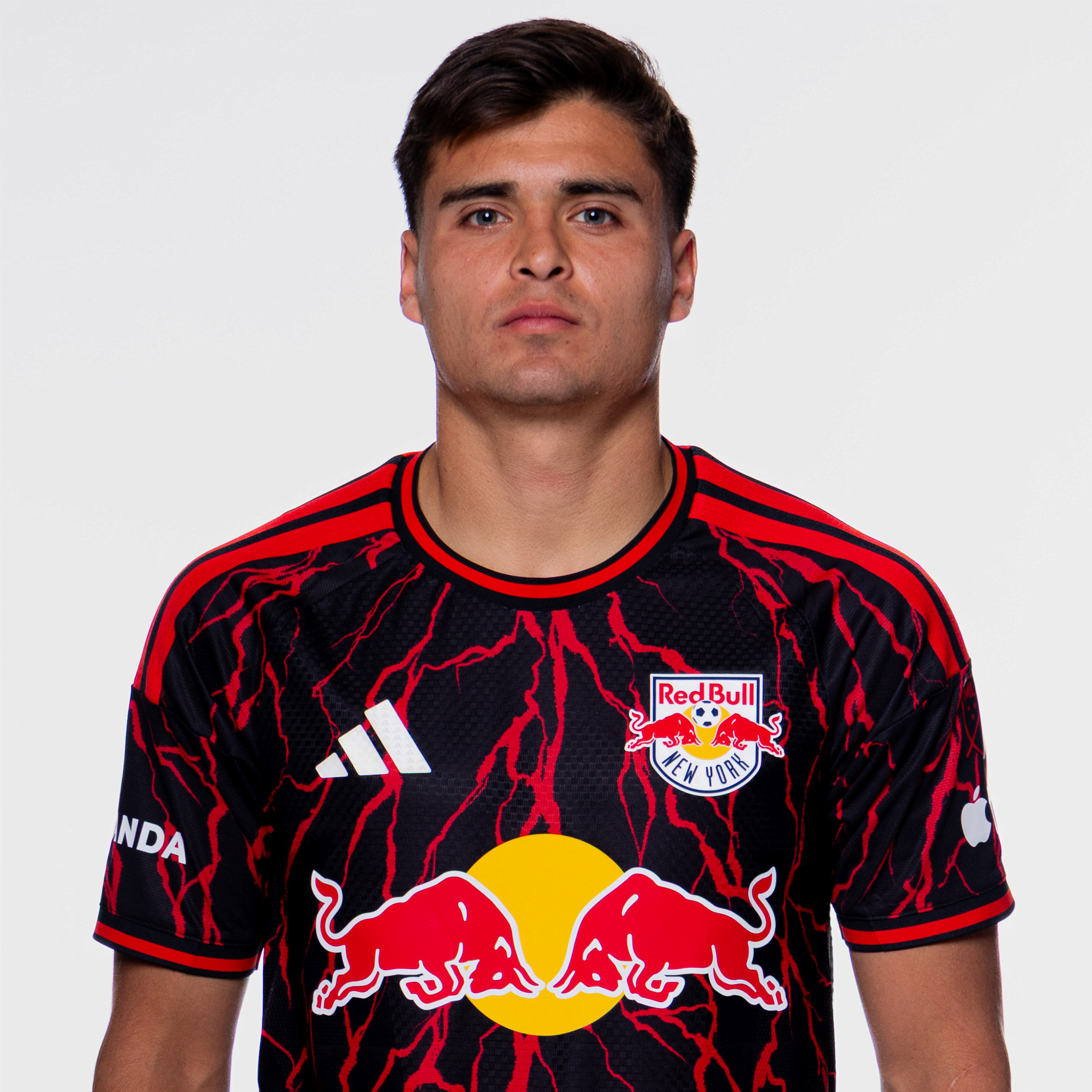 Red Bull New York forward Nehuen Benedetti poses for a portrait.