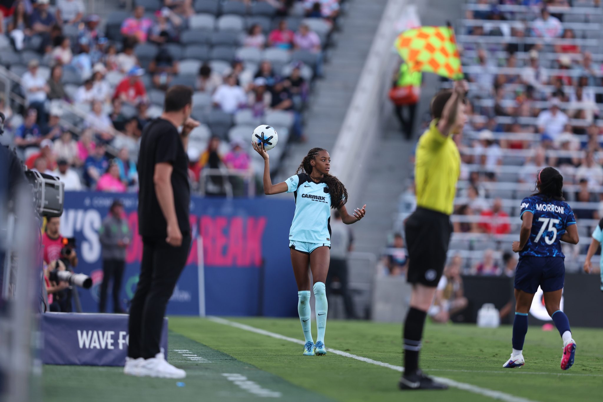 Gotham FC forward Jordynn Dudley during a stoppage in play.