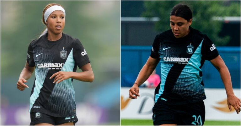 Gotham FC teammates Midge Purce and Sam Kerr.