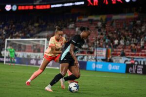 Portland Thorns FC and Gotham FC compete at Sports Illustrated Stadium.