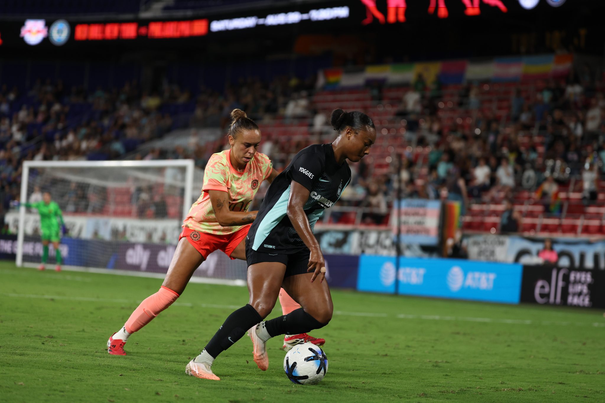 Portland Thorns FC and Gotham FC compete at Sports Illustrated Stadium.