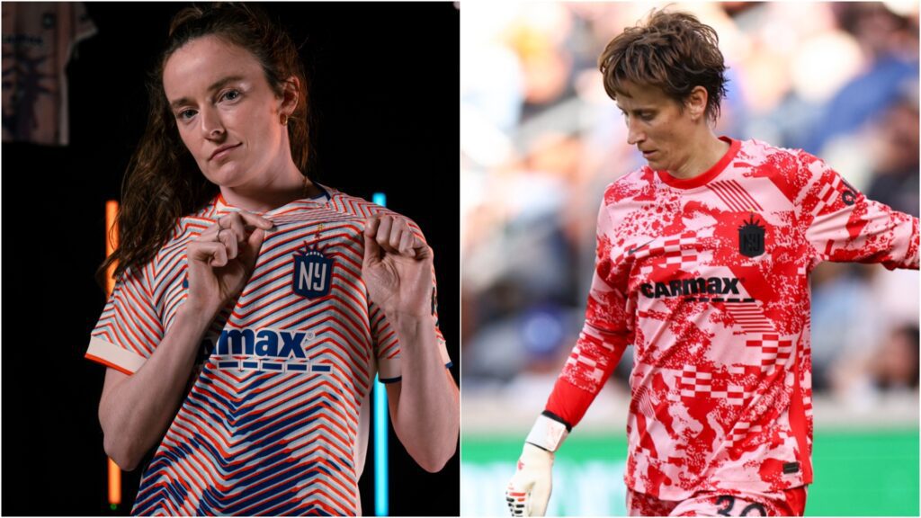Gotham FC teammates Rose Lavelle and Ann-Katrin Berger.