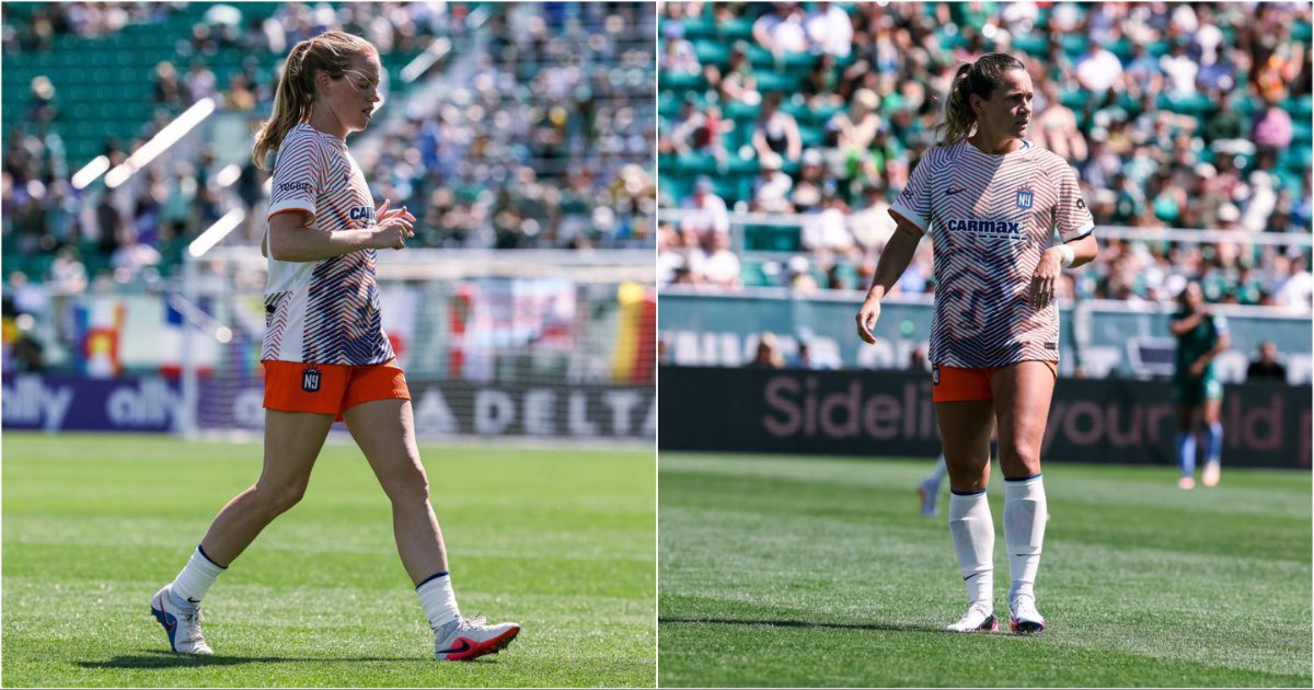 Gotham FC midfielders Tess Boade and Meredith Speck in action.