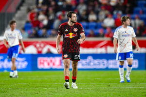 Red Bull New York defender Devin Padelford in action during the first half against San Diego FC at Sports Illustrated Stadium.